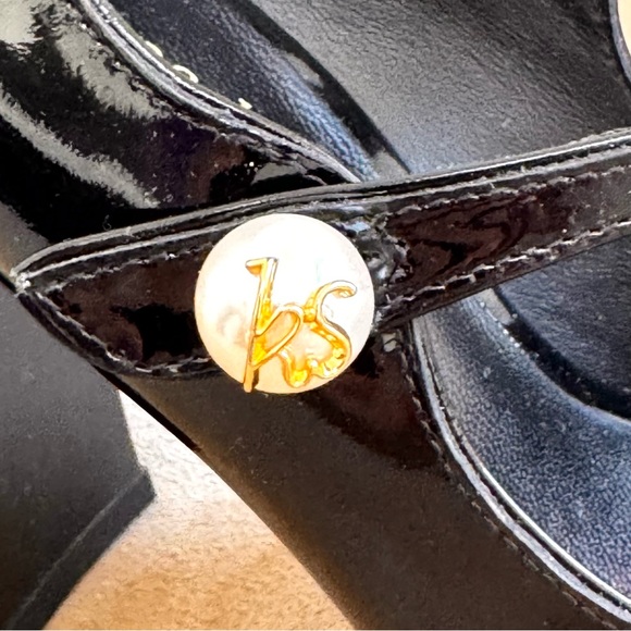 ♠️ Kate Spade New Maren Pearl Mary Jane Pumps Women's 5 Black In Box - Picture 6 of 14